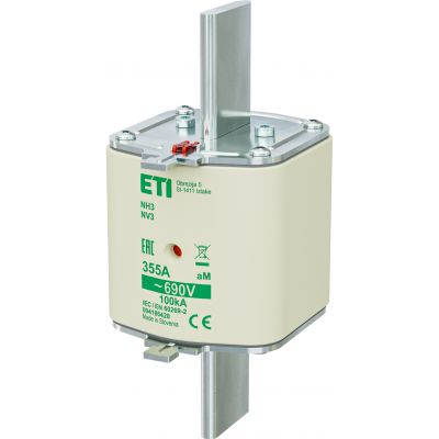 Wkładka topikowa NH silnikowa KOMBI NH3 aM 355A 690V 004186428 ETI (004186428)